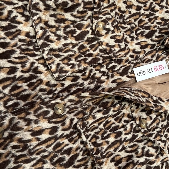 NWT URBAN BLISS/ASOS BROWN AND BLACK LEOPARD PRINT OVERSIZED JACKET SIZE 4 - Picture 9 of 9